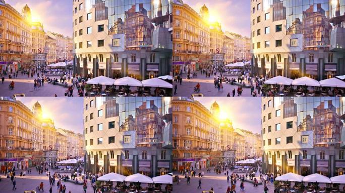 维也纳。购物中心和历史街区