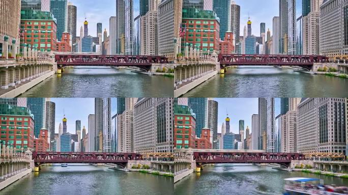芝加哥河和市中心的商业。
