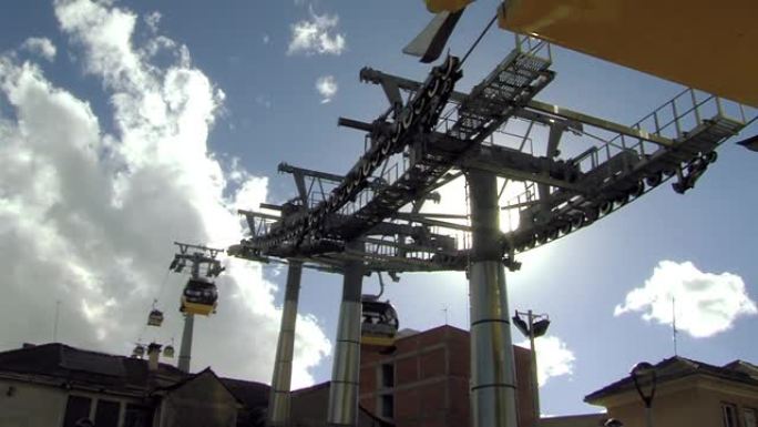 连接南美洲玻利维亚拉巴斯和埃尔阿尔托的Mi Teleferico缆车。