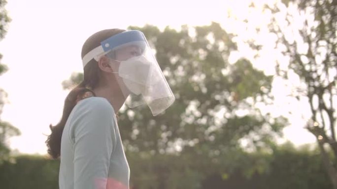 戴口罩的亚洲女性防疫防护视频素材