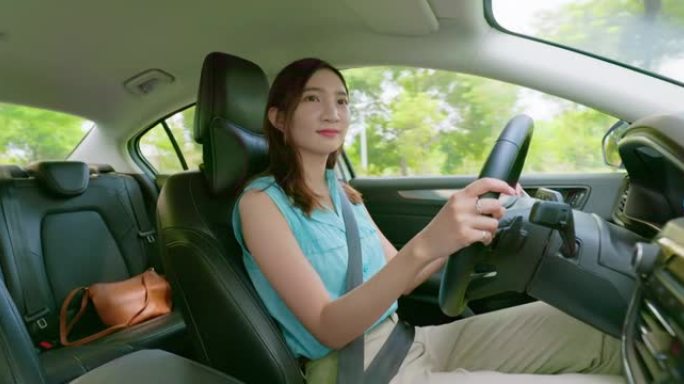 亚洲年轻女子驾驶汽车