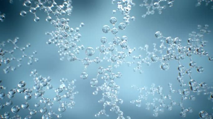 科学主题的灰蓝色背景上的透明分子