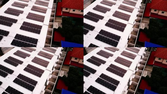 鸟瞰图: 建筑物顶部安装了太阳能电池板