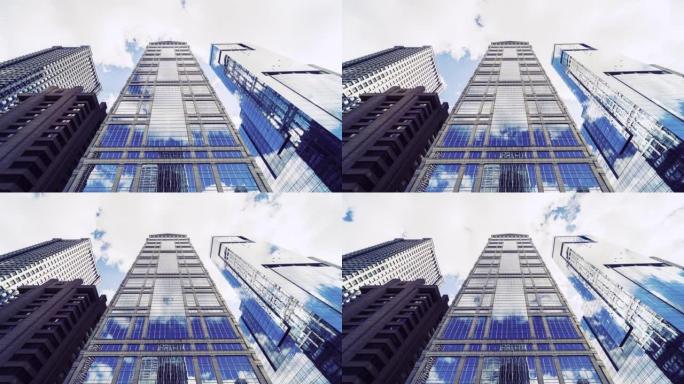 芝加哥市中心摩天大楼的上升角度