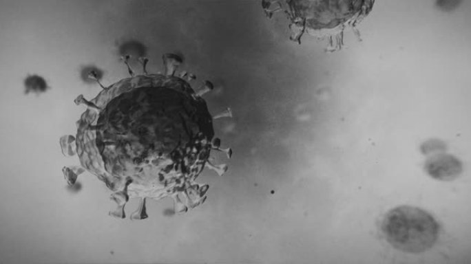 新型冠状病毒肺炎病毒颗粒的微观视图