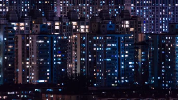 T/L ZI住宅区夜间/北京，中国
