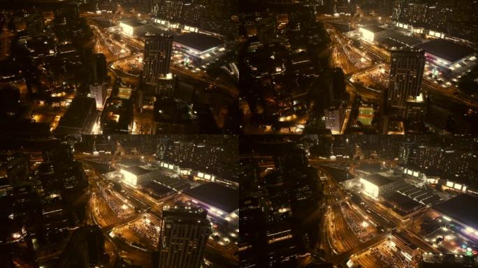 香港海底隧道夜景夜景灯火车流金融中心城市