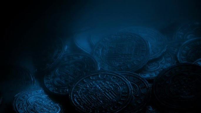 黑暗中的海底宝藏硬币