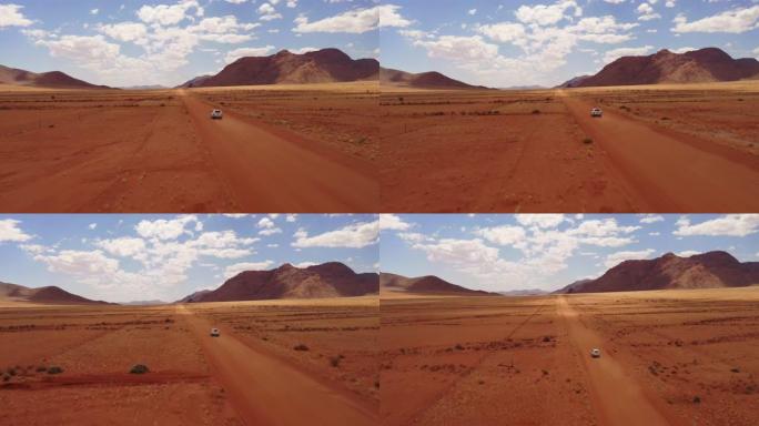 WS汽车在偏远的沙漠中行驶，纳米比亚，非洲