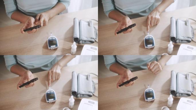 糖尿病患者使用血糖测量血糖水平