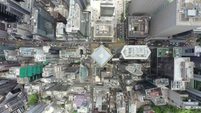 香港市区鸟瞰图2俯拍车辆道路楼房住宅办公