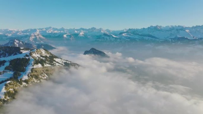 里吉山皇后的全景。瑞士阿尔卑斯山，卢塞恩，瑞士