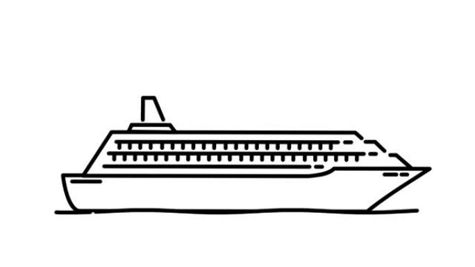 阿尔法通道上的远洋客轮线图标