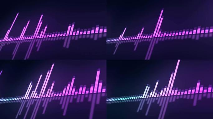 黑色背景上的声音或音频波形。声波设计。4k视频