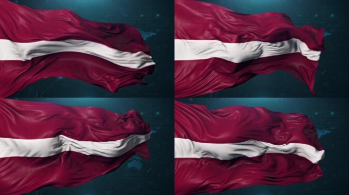 深蓝色背景的拉脱维亚国旗