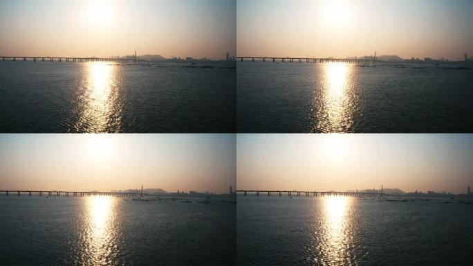 深圳湾大桥的景色物流桥梁经济
