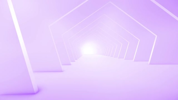 穿越未来主义的粉红色隧道 (可循环) 照明走廊的概念，室内设计，宇宙飞船，抽象，科学，技术，科学，建
