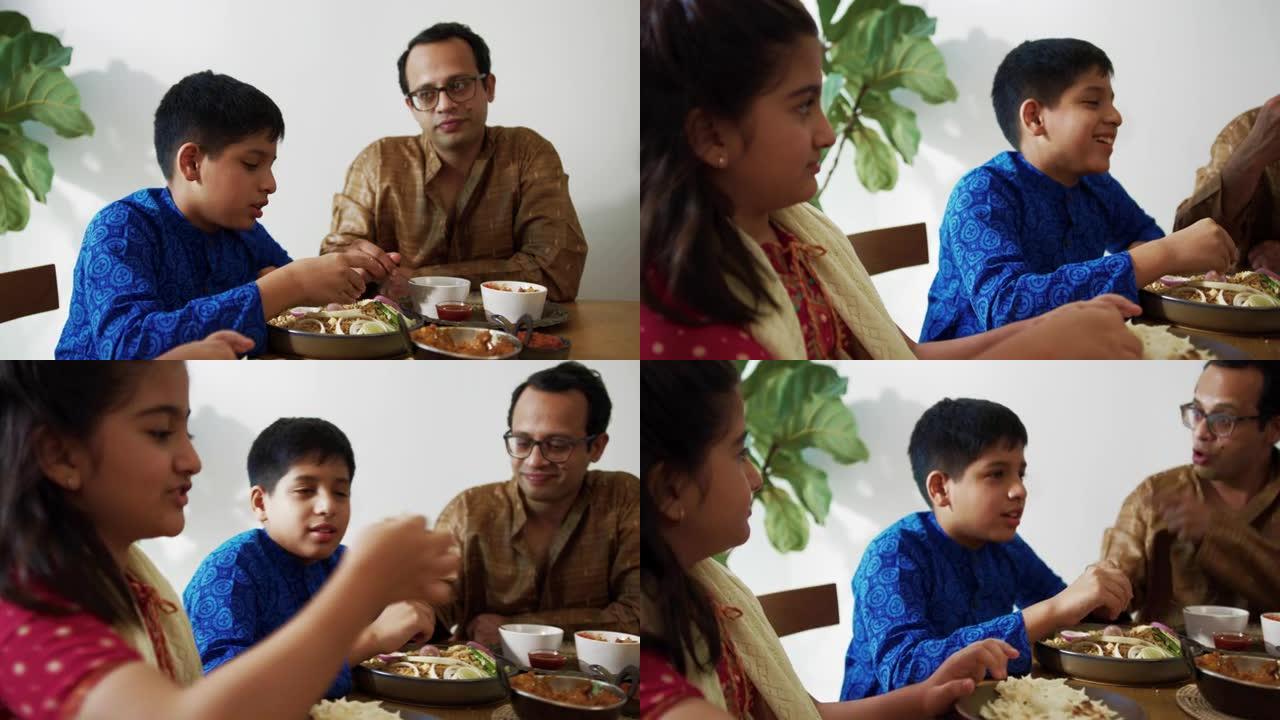 印度家庭在家吃饭印度家庭在家吃饭