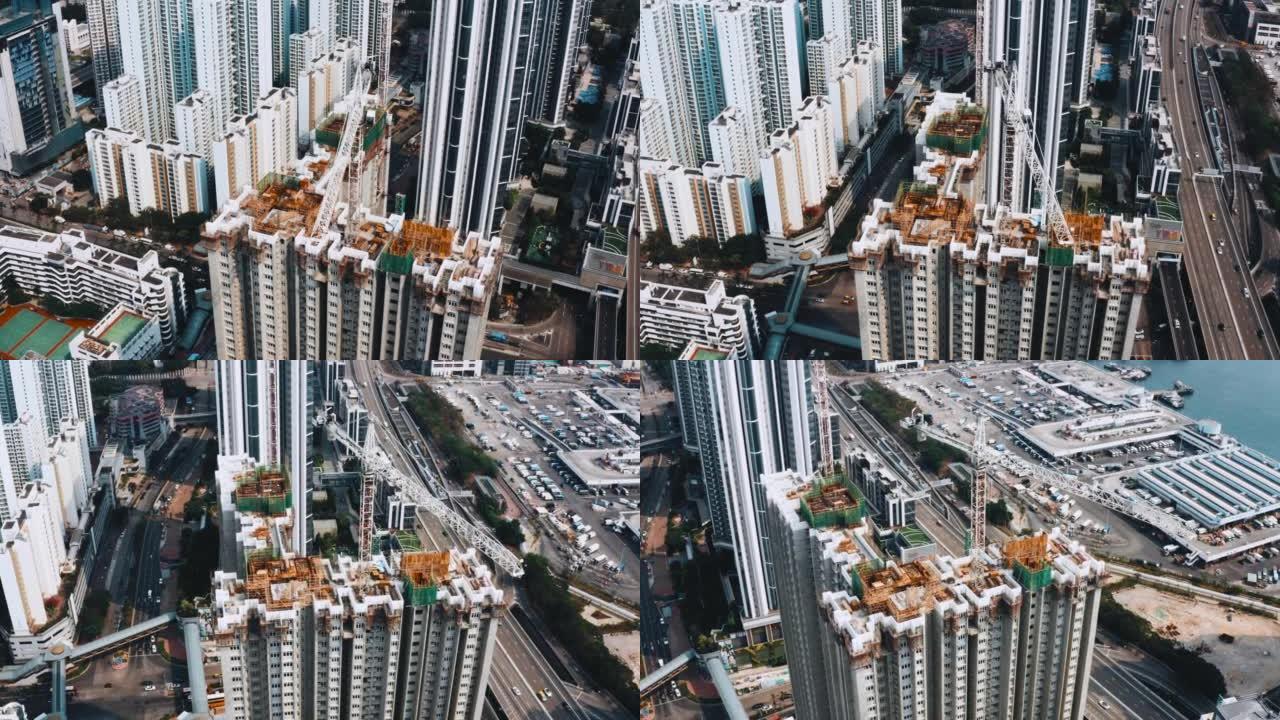 香港的工业建筑起重机和建筑