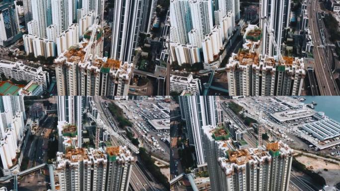 香港的工业建筑起重机和建筑