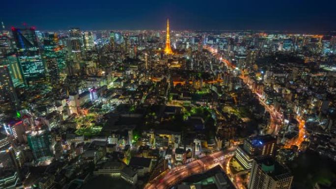东京城市景观之夜时光倒流