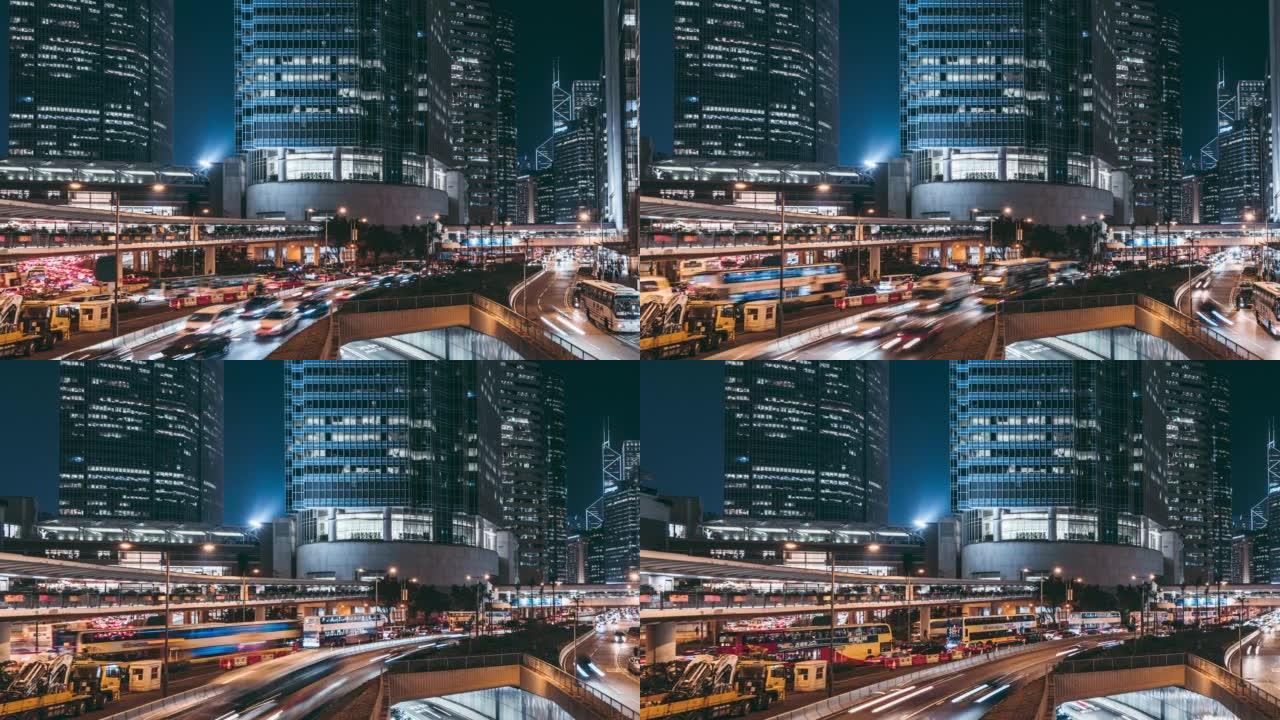 香港夜间的T/L泛城市交通
