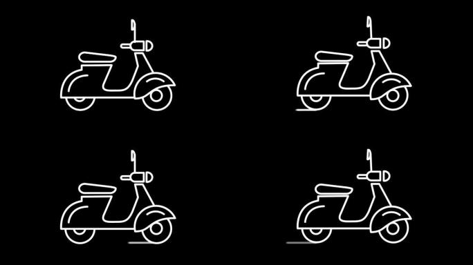 阿尔法通道上的摩托车线路图标