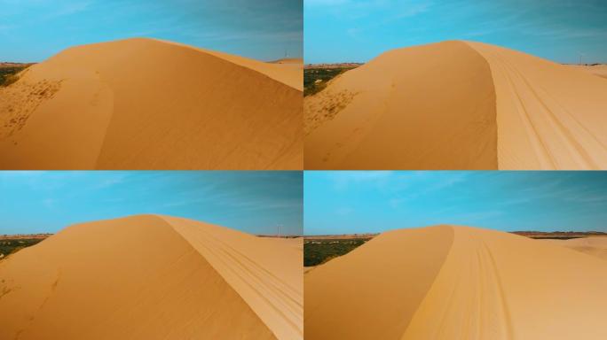 鸟瞰沙丘上的白沙沙漠