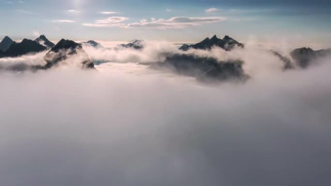 云雾在川西的群山间游荡