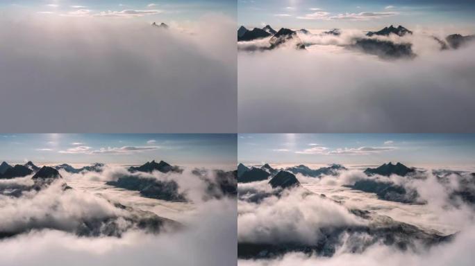 云雾在川西的群山间游荡