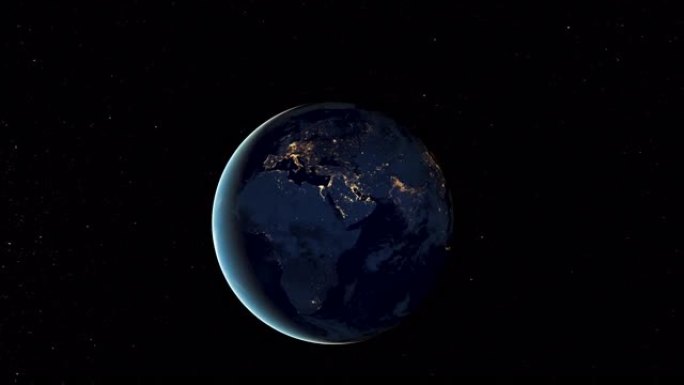 夜间的地球地球旋转动画