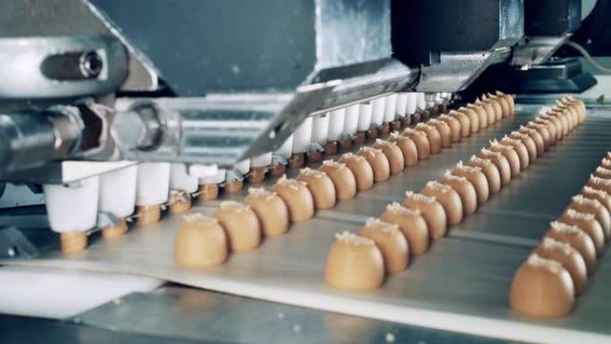 输送机机构正在制造糖果