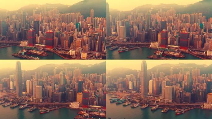 香港维多利亚港的驾车景观