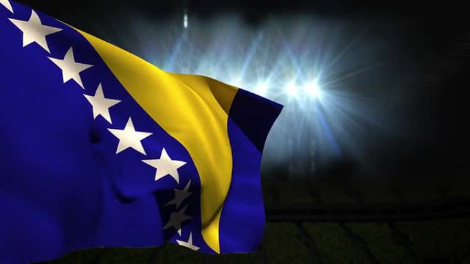 挥舞着大波斯尼亚国旗