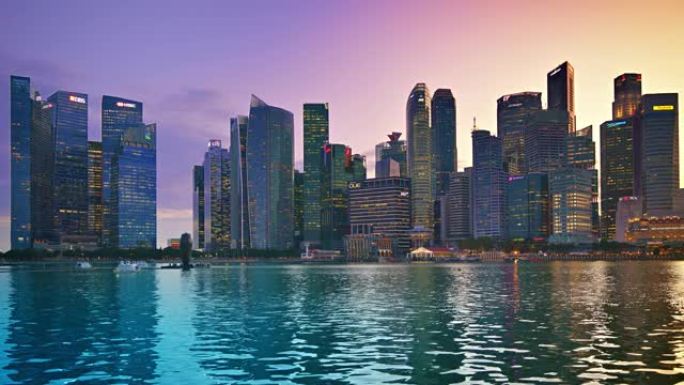 新加坡日落新加坡日落金融中心cbd城市航