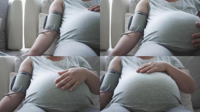 孕妇测量血压十月怀胎大肚子