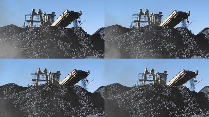 南美阿根廷巴塔哥尼亚的煤矿机械在工作。