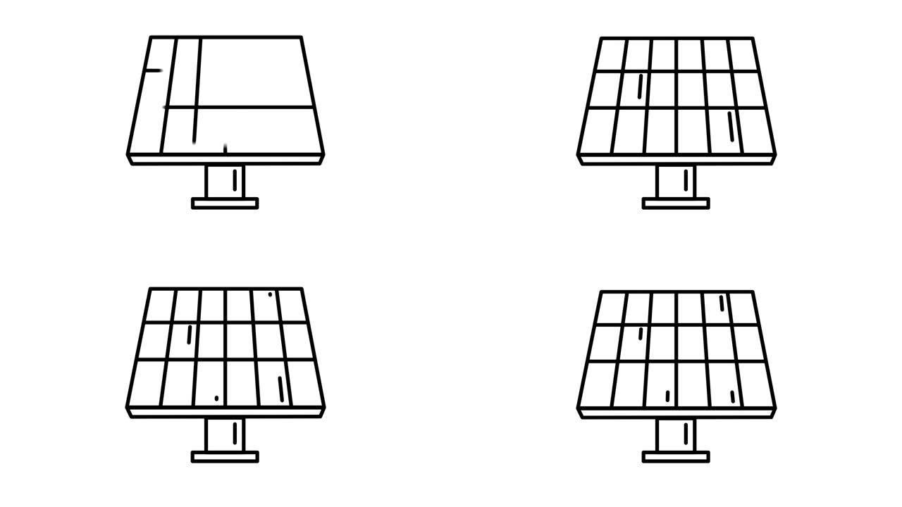 Alpha通道上的太阳能电池线路图标