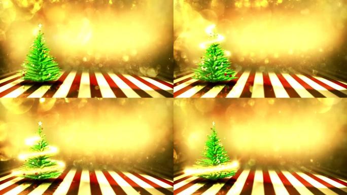 带装饰的圣诞树 (金色)-环