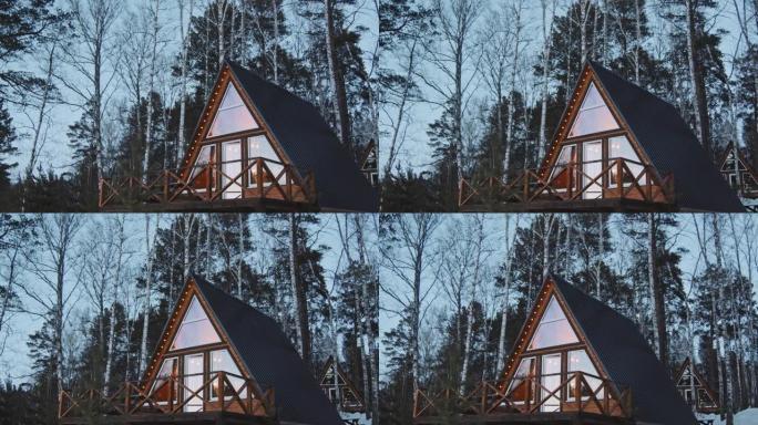 冬天舒适的小屋记录实拍素材