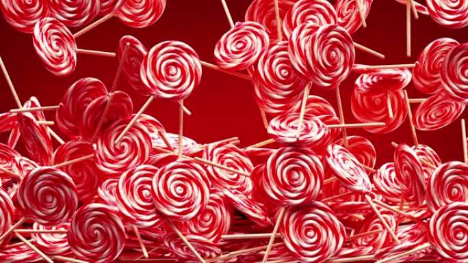 焦糖糖果手杖的抽象3D背景