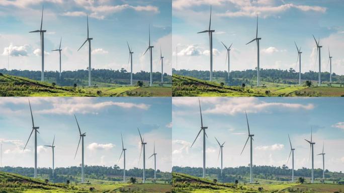 风力涡轮机替代能源的时间流逝