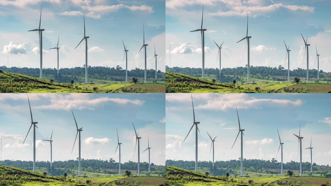 风力涡轮机替代能源的时间流逝
