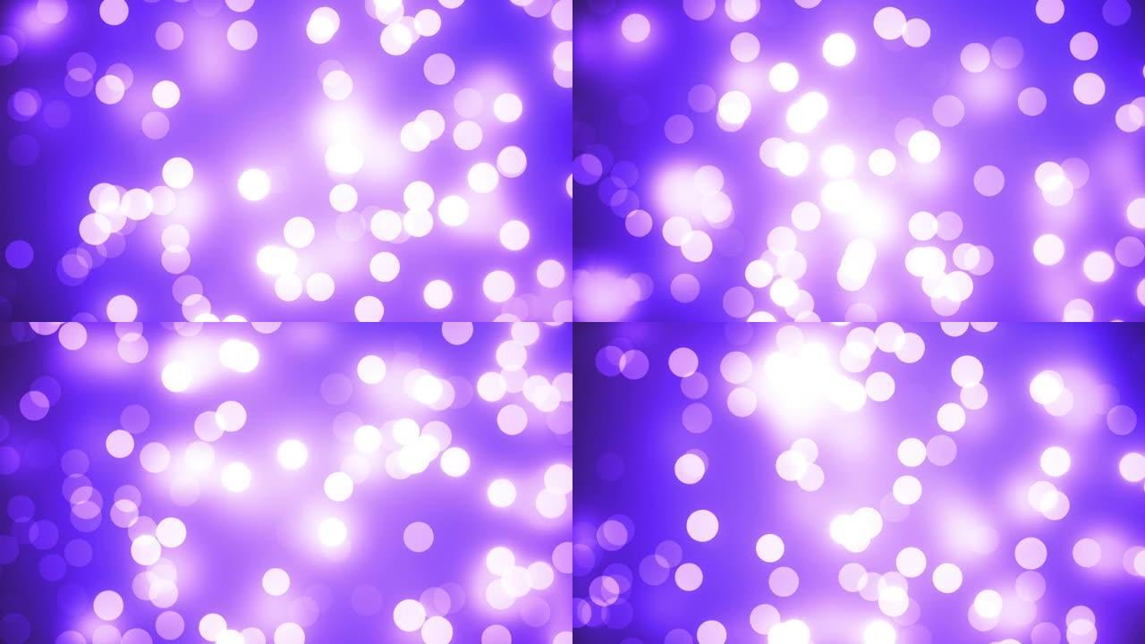 干净、柔软、闪亮的紫色背景动画。抽象模糊美丽的bokeh运动设计。名人，新年快乐，活动，情人节，金融