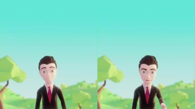 演示过程中与相机交谈的虚拟现实化身