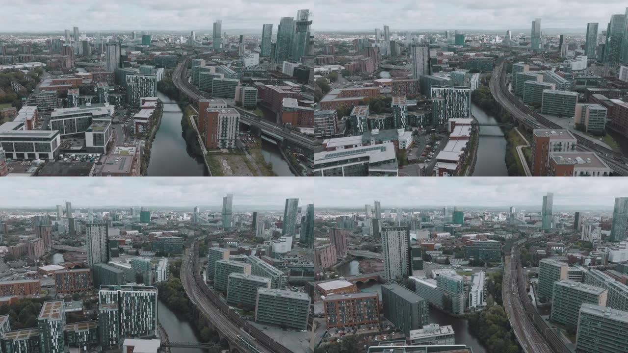 英国曼彻斯特城的鸟瞰图
