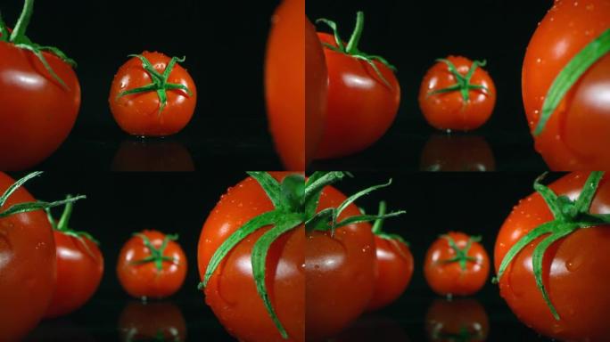 微距孤立的红色西红柿