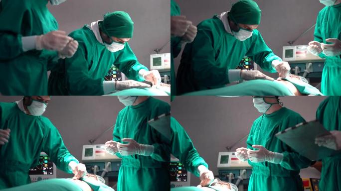 4K医疗队在手术室进行外科手术
