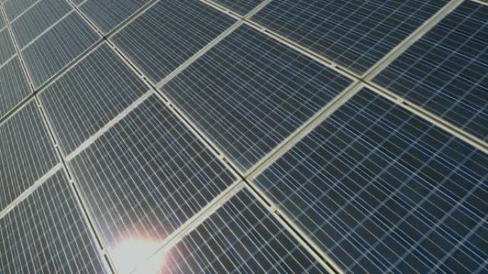 太阳能电池板，可再生能源和太阳能能源，用于生态友好，清洁能源和自然电力。光伏，太阳能电池板和电网技术
