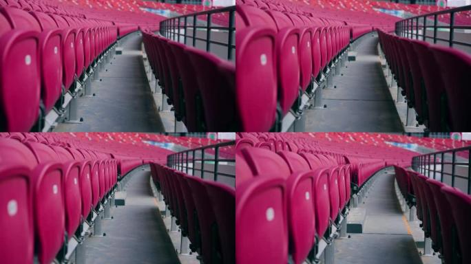 空体育场内的红色体育场椅子